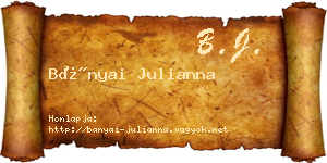 Bányai Julianna névjegykártya