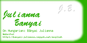 julianna banyai business card